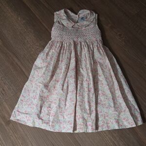 Floral Pink Kids Collared Dress